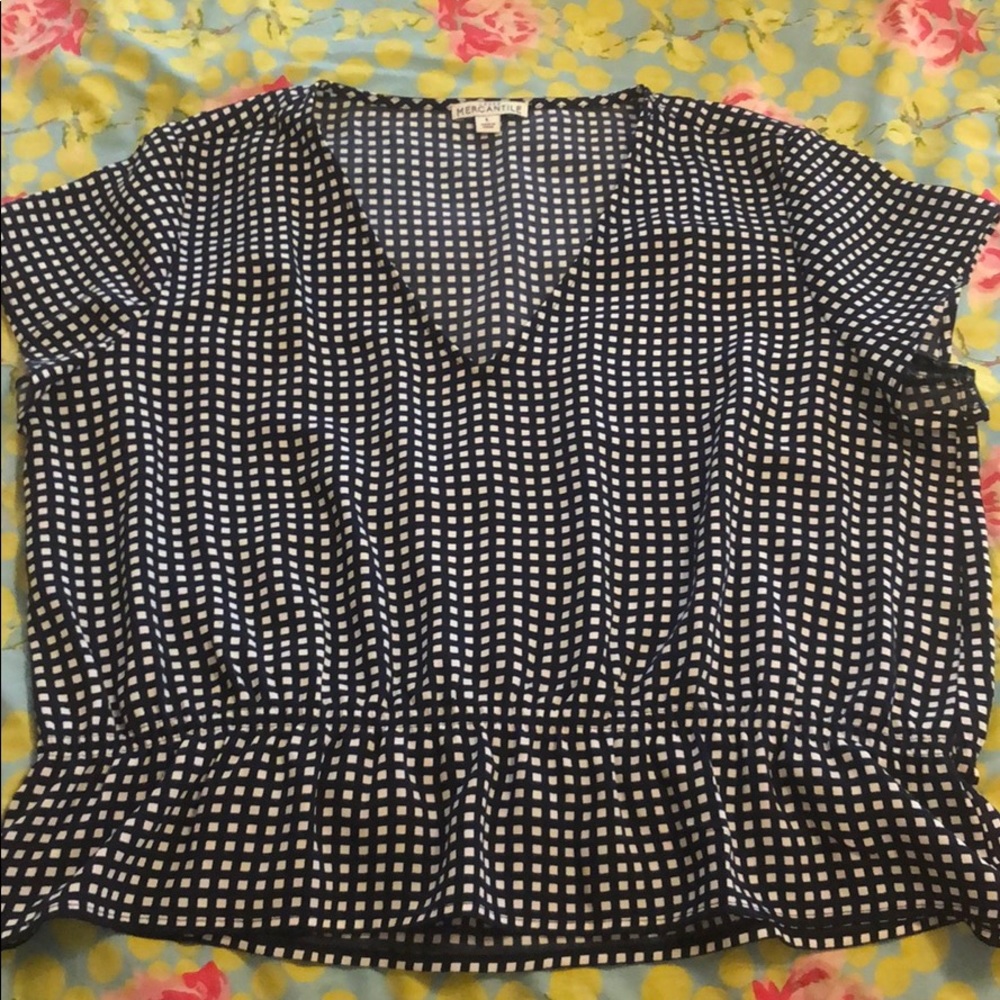 J Crew Mercantile problem navy and white top